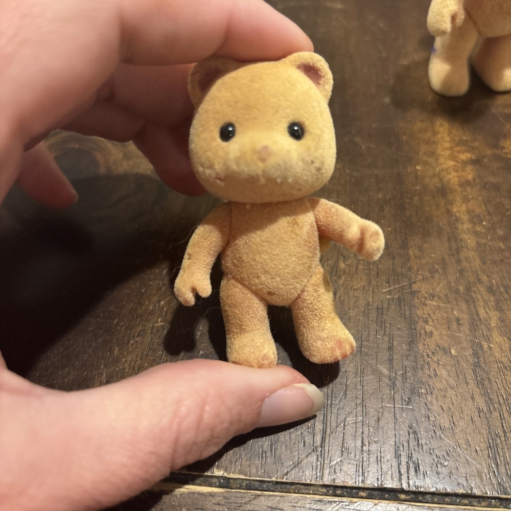 Vintage 1985 Calico Critters Sylvanian Families Honey Bear‎ Adult And Baby - Picture 2 of 15